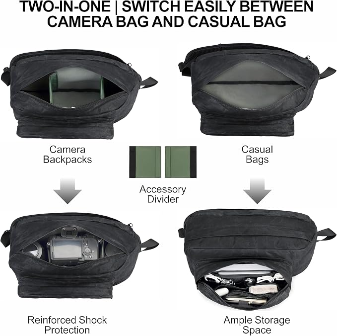 Padwa Lifestyle Black Crossbody Camera Bag