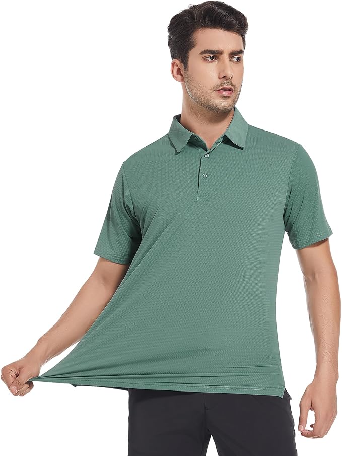 Alex Vando Mens Golf Shirt Moisture Wicking Quick-Dry Short Sleeve Casual Polo Shirts for Men