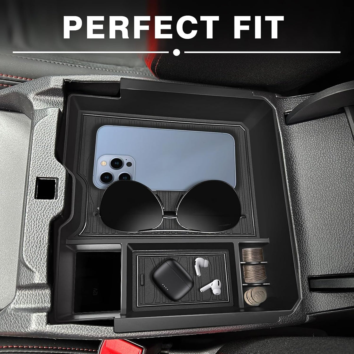 Muslogy Center Console Organizer for 2024 2025 2026 Ford Ranger & Raptor