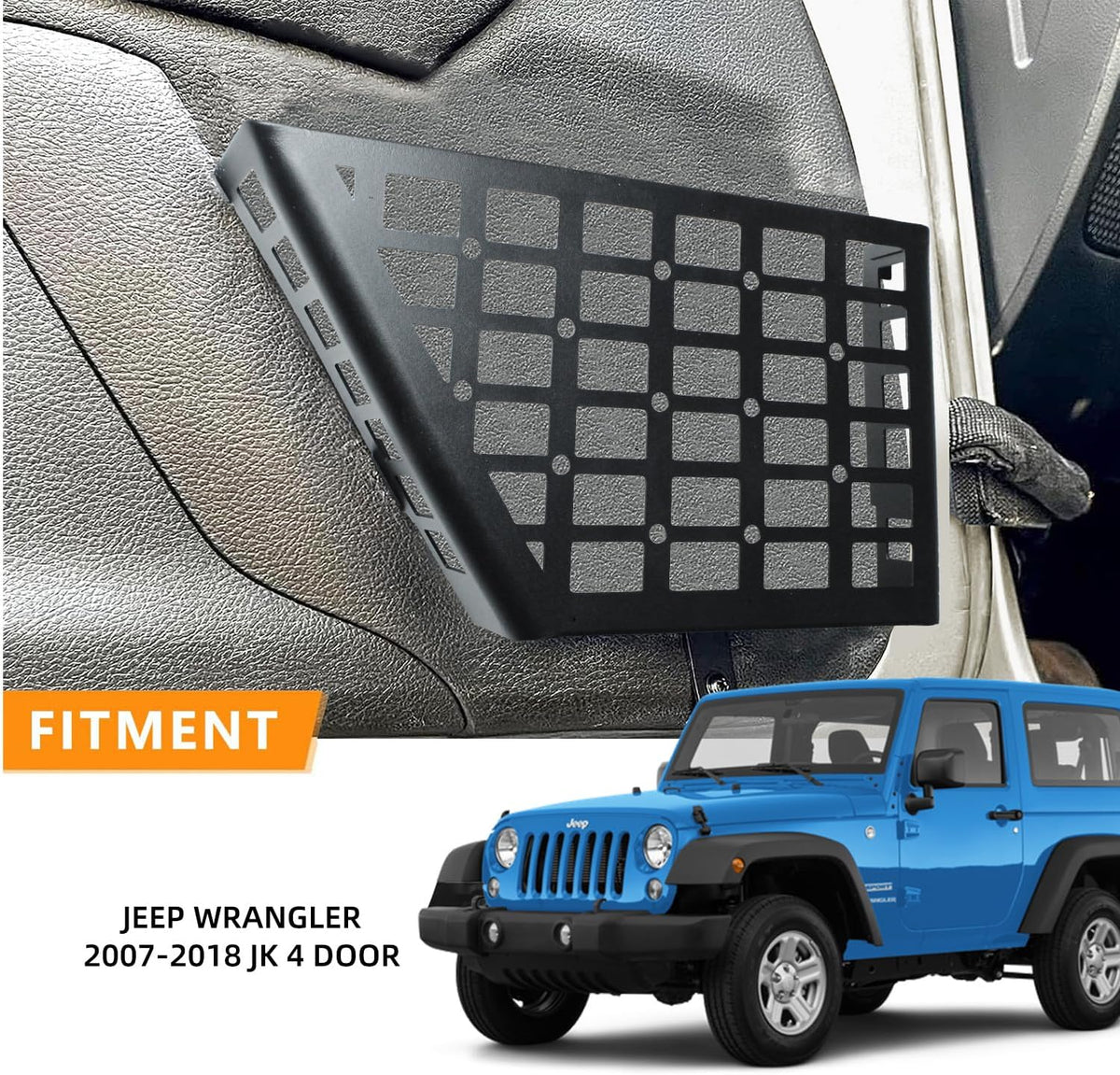 Aluminum Rear Door Storage Pockets, 1 Pair Door Side Insert Organizer Boxes