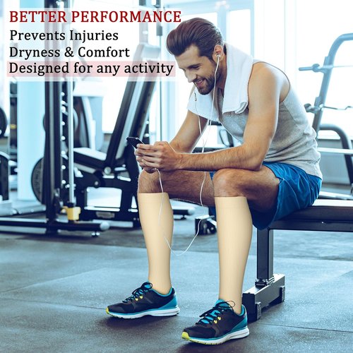 CHARMKING Compression Socks - 15-20 mmHg Support for Circulation | 8 Pairs for Running & Cycling