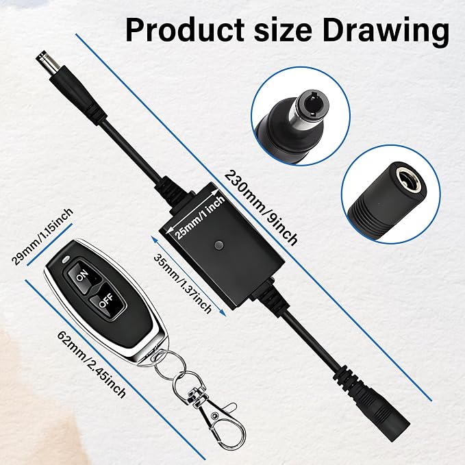 DC 3.6V-24V 5V Wireless Remote Control Switch 5.5 mm x 2.5 mm Plug 2