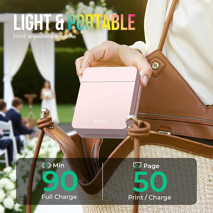 Nelko Photo Printer, 2x3 Portable Wireless Smartphone Printer, PP01 Mini Color