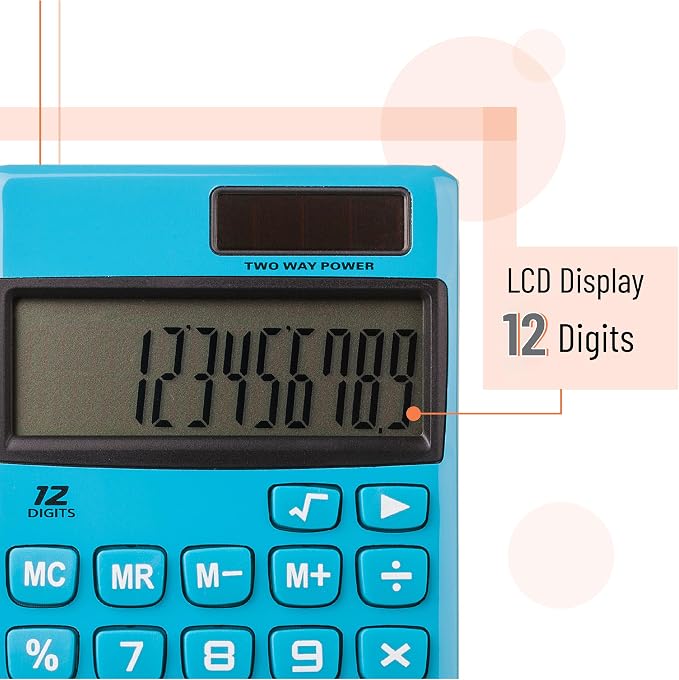 Mr. Pen- Standard Function Calculator, 12 Digits, Solar Calculator, Basic