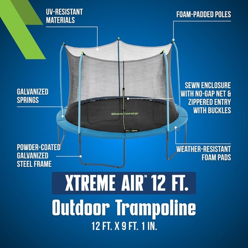 Bestway Xtreme Air Trampoline - 10FT, 12FT & 15FT Outdoor Fun with No-Gap Safety Net & Foam-Padded Poles