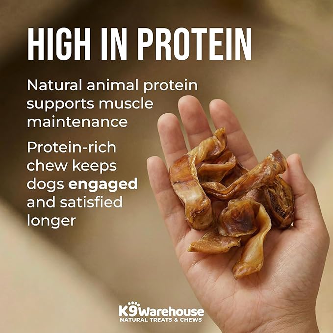 K9warehouse Pig Ears Strips - 32oz USA Packed - Natural Bulk Pig Ear Slivers - Treats Made of 100% Pure Pork - Alternative to Rawhide Chews - Thick Cut Pigs Ear Dog Treats for Small to Large Dogs