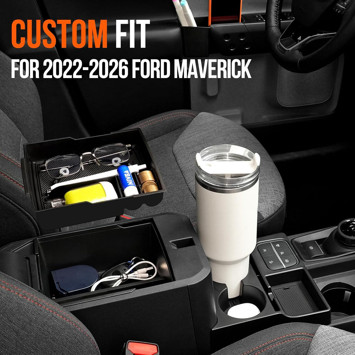 Mabett Center Console Organizer Set for 2022-2026 Ford Maverick Accessories