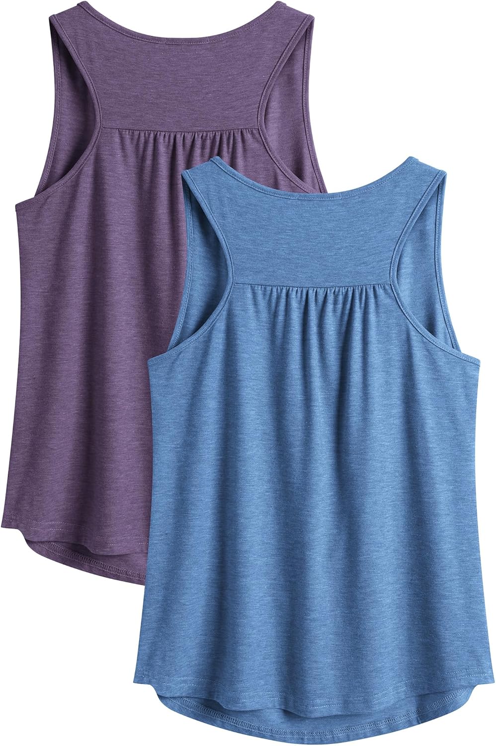 PINSPARK Women's Racerback Workout Tops - Lightweight Sleeveless Athletic Tank Shirts | 2-Pack S-3XL