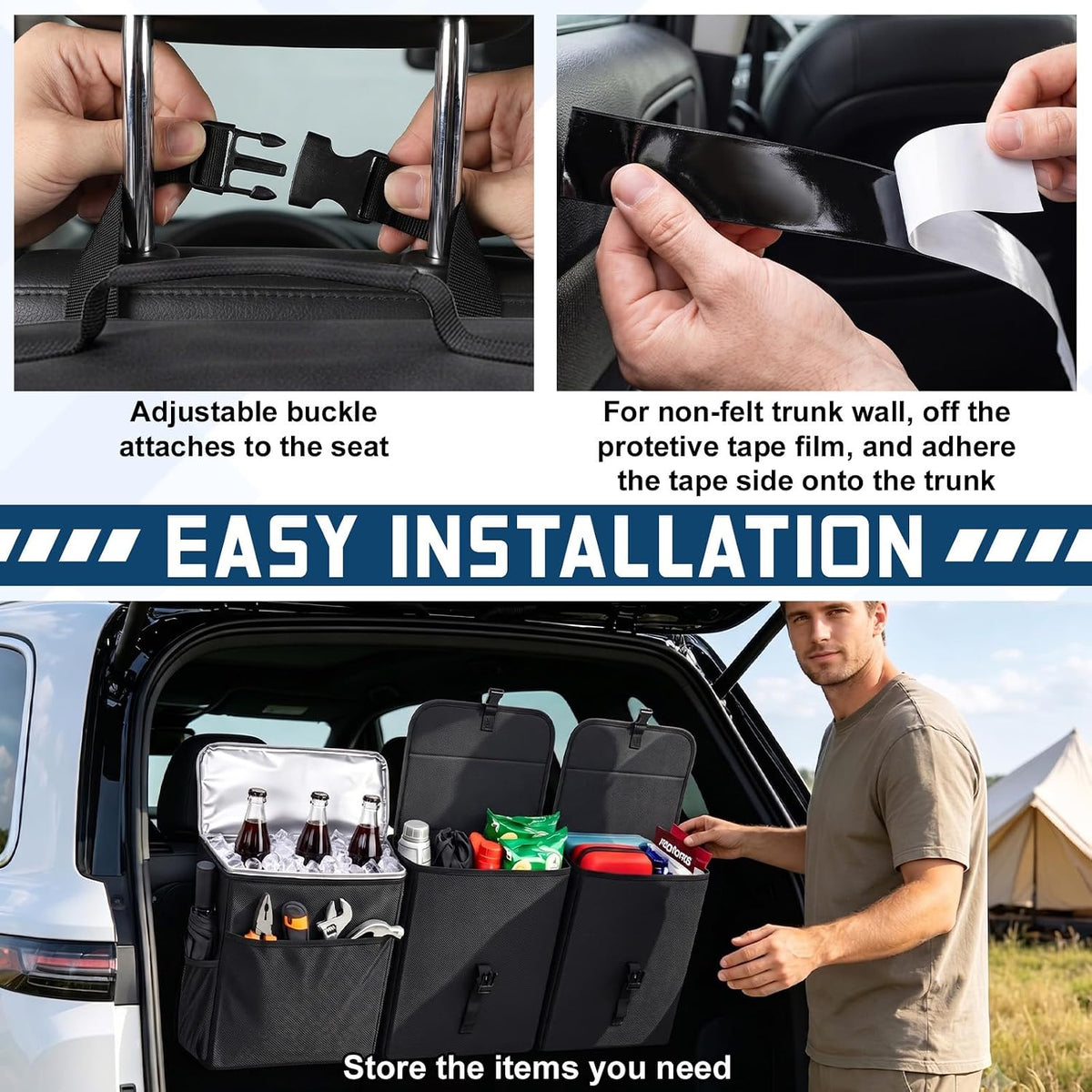 GDNasist Car Trunk Organizer, Backseat Hanging Organizer for SUV/MPV/Truck