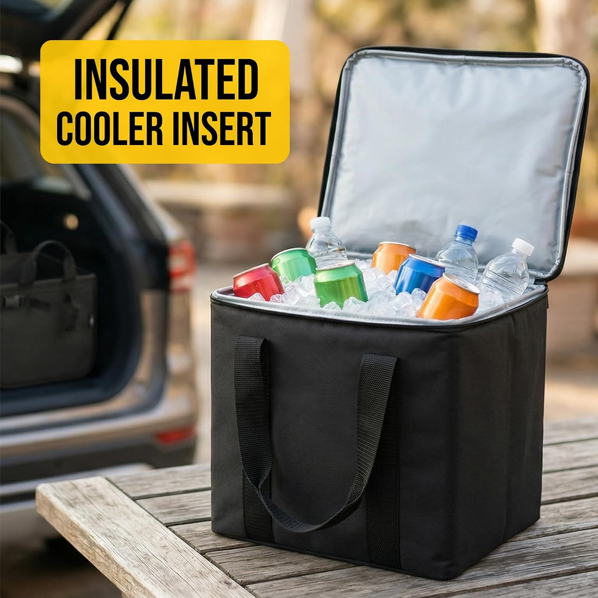 Car Cooler Bag for Trunk Organizer, Cherry