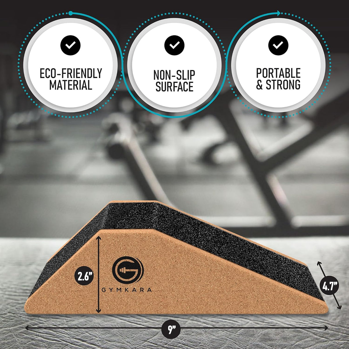 Squat Wedge Block Cork 2 Pack - Non-Slip Heel Elevated Wedge for Safe Squats & Calf Raises