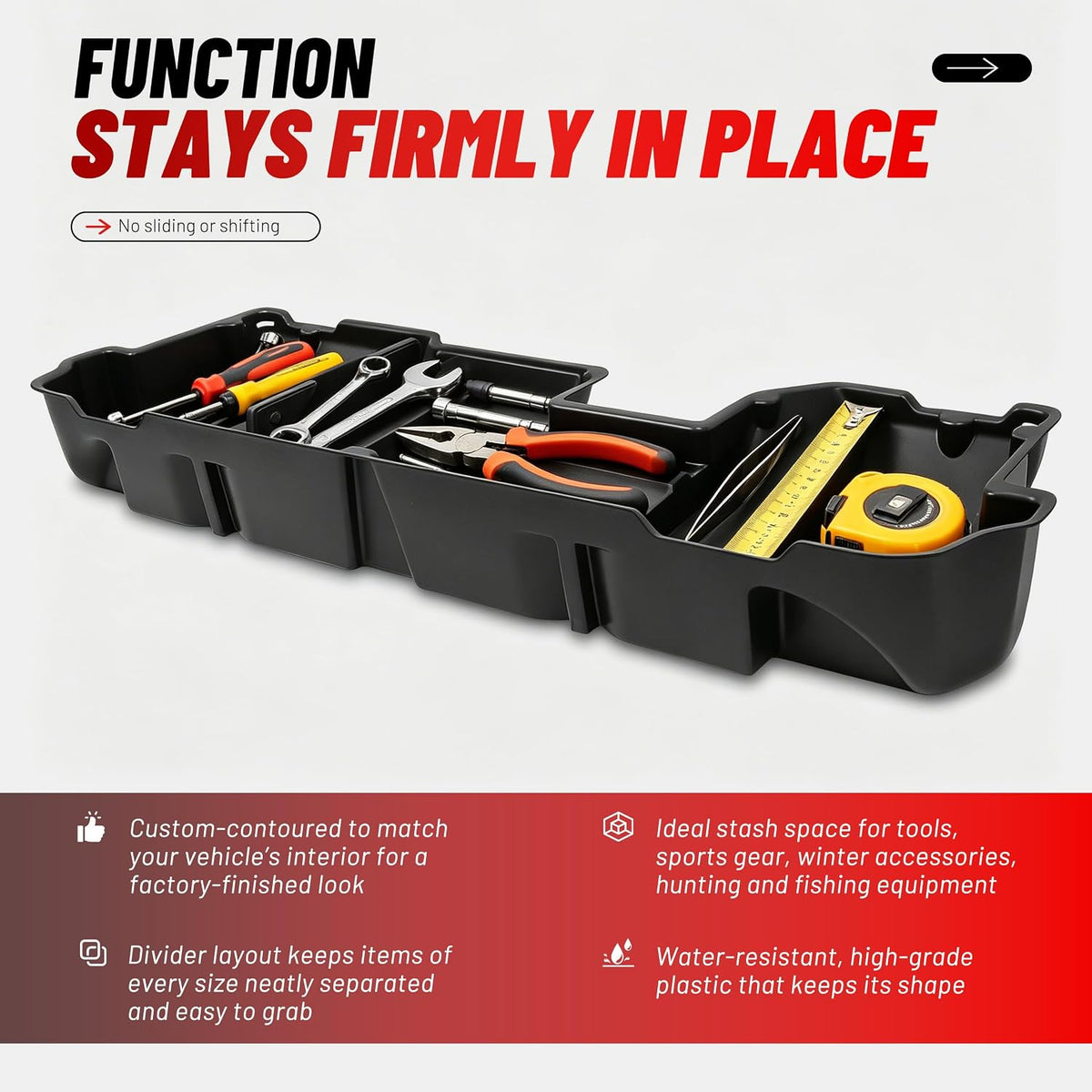 ALMULOO Under Seat Storage Box Compatible with 2019-2025 Ram 1500
