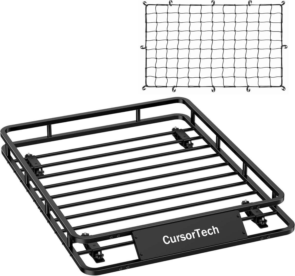 Roof Rack Basket 51" x 36" Heavy Duty Roof Cargo Basket 300 lbs Capacity Steel Roof Basket Vehicle Cargo Rack Luggage Holder Rack for SUV Truck Car Travel Camping Storage
