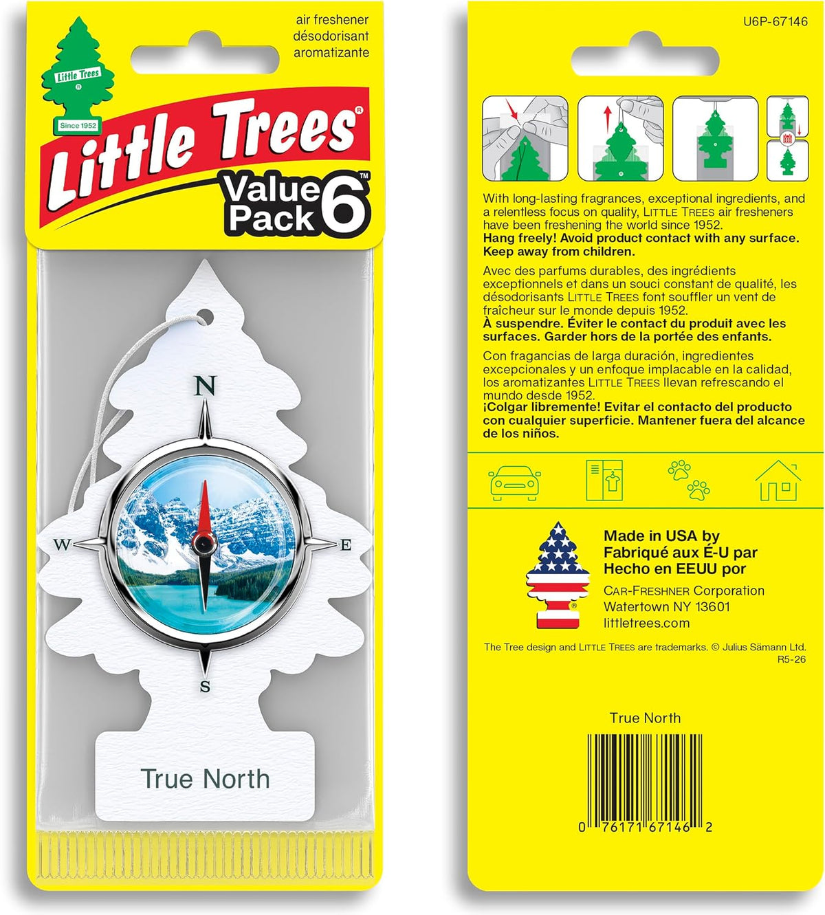 LITTLE TREES Car Air Freshener | Hanging Tree Provides Long Lasting Scent for Auto and Home | 24 Air Fresheners |True North