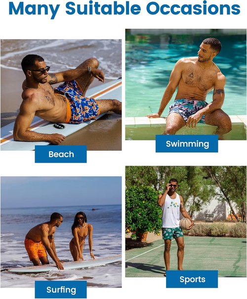 Maamgic Men's Swim Trunks - 2 in 1 Board Shorts with 7-Inch Inseam | Stylish & Comfortable