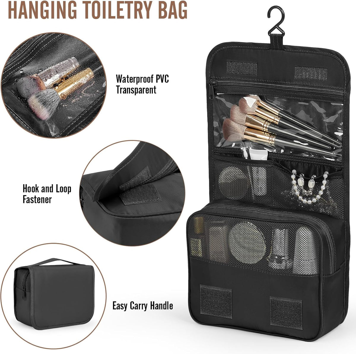 Veken Packing Cubes Set - Travel Organizer Bags with Laundry Bag & Passport Holder | 4 Sizes for Suitcase