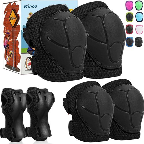 KUYOU Kids Protective Gear Set - Knee & Elbow Pads for Roller Skating, Cycling, BMX, and Scooters