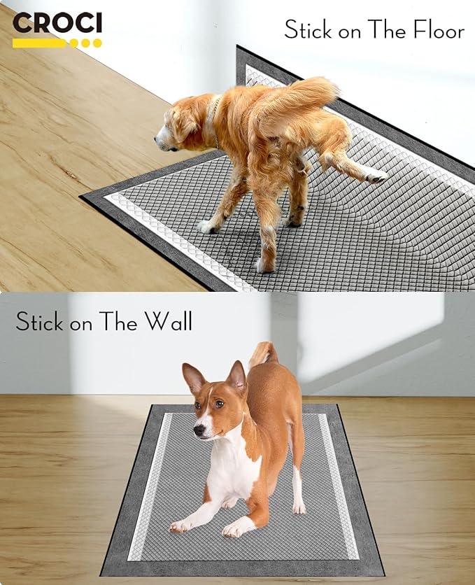CROCI 28"x44" 4XL Activated Carbon Pee Pads for Dogs, Odor-Control Charcoal Dog Pads Absorbs Up to 12 Cups of Liquid, 6-Layer Thicker Leak-Proof & Quick Dry Dog Training Pads, Disposable (25 Counts)