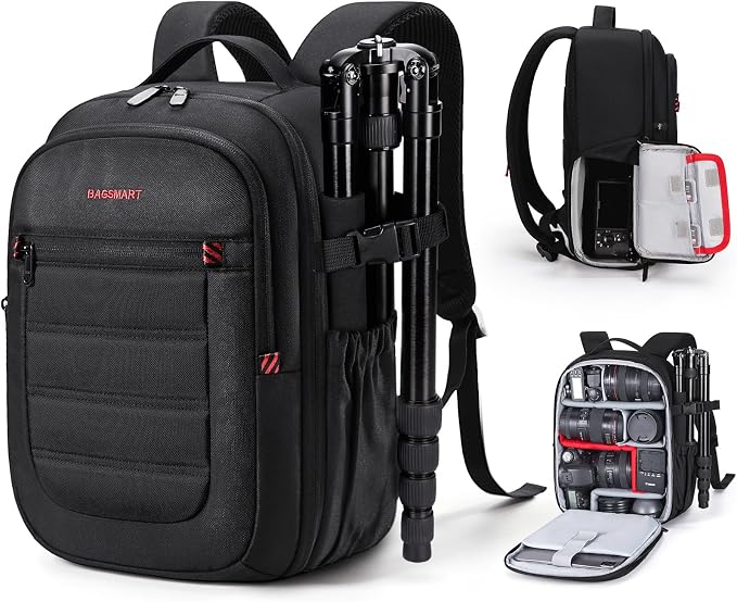 BAGSMART Camera Bag for DSLR, Waterproof Camera Backpacks for Photographers