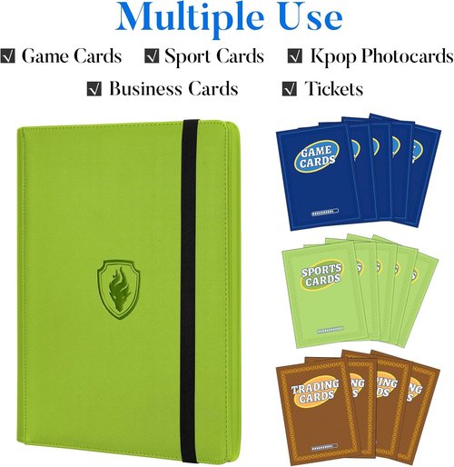 Fabmaker Premium 9 Pocket Card Binder - Sturdy Collection Album for 540 Cards | Sleek Green Design