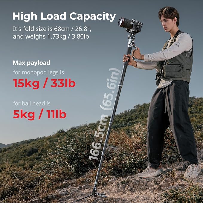 SmallRig 166.5cm / 65.6" Carbon Fiber Monopod