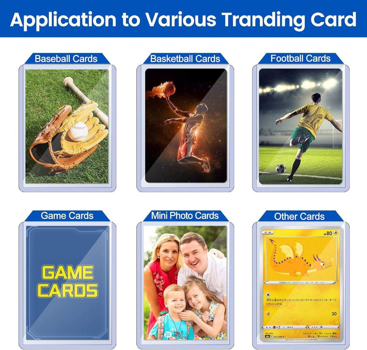 Sooez 35PT Card Sleeves - Rigid Hard Plastic Protectors for Baseball & Trading Cards | 3" x 4" - 18 Count