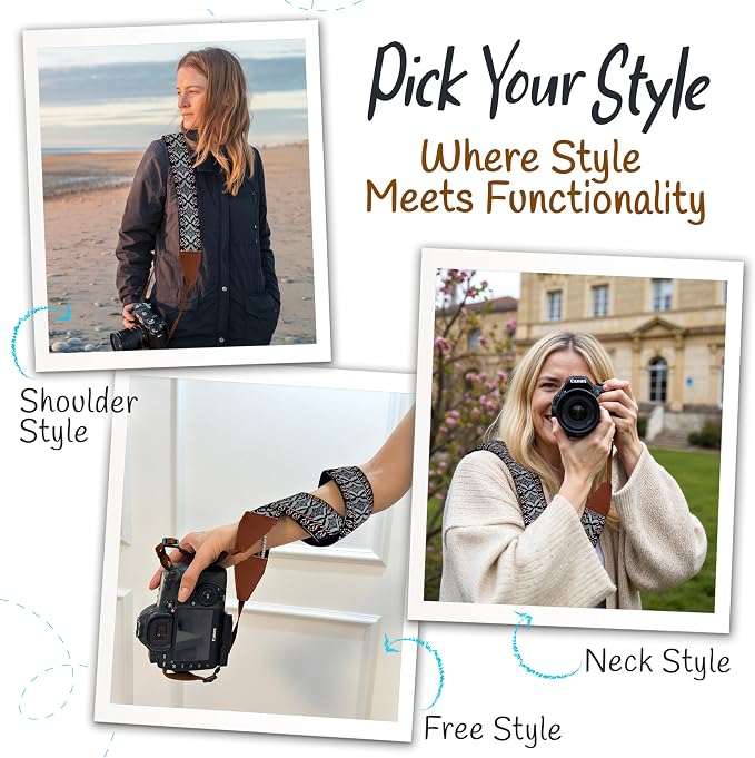 Art Tribute Camera Strap For Photographers Padded Universal Fit Neck Shoulder &