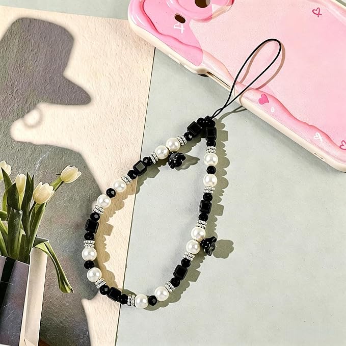 Phone Charm Strap Beaded Lanyard Camera Wrist Strap Phone Chain Wristlet Cute