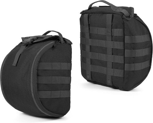 FRTKK Tactical Helmet Bag - Multi-Purpose Molle Pouch with USA Flag Patch & 2 Straps | Black