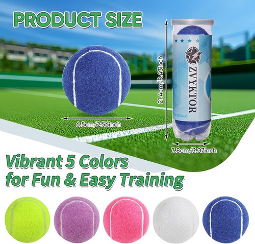 High-Visibility Tennis Balls by [Brand Name] - Durable, High Elasticity Training Balls for Beginners | 3/4 Pack for Dogs & Courts