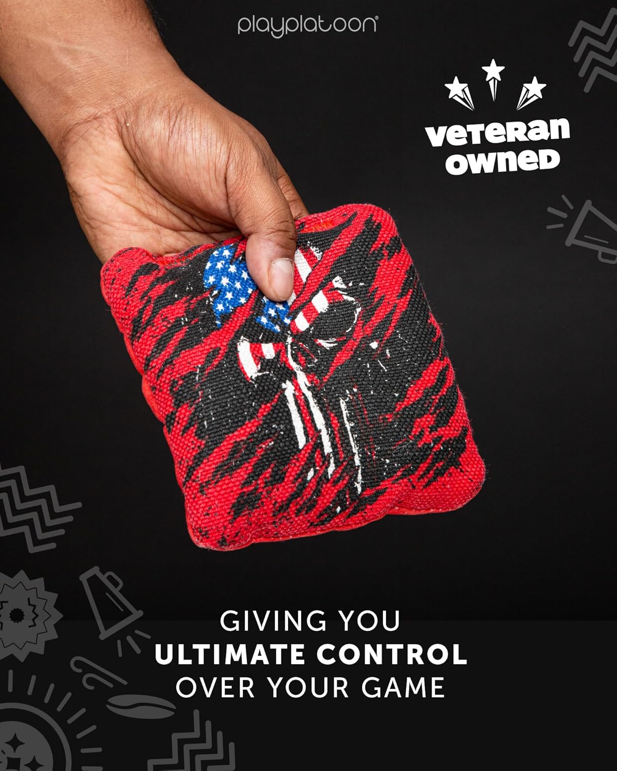 Play Platoon Pro Cornhole Bags - Set of 8 Professional Dual-Sided Slick & Sticky Bags | Tournament Series
