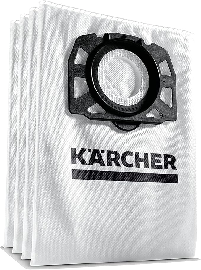 Kärcher Filter Fleece Bags 4 Pack, Compatible with Karcher Wet Dry Vacuum Cleaner Models WD 4, WD 5, WD 5/P, WD 6