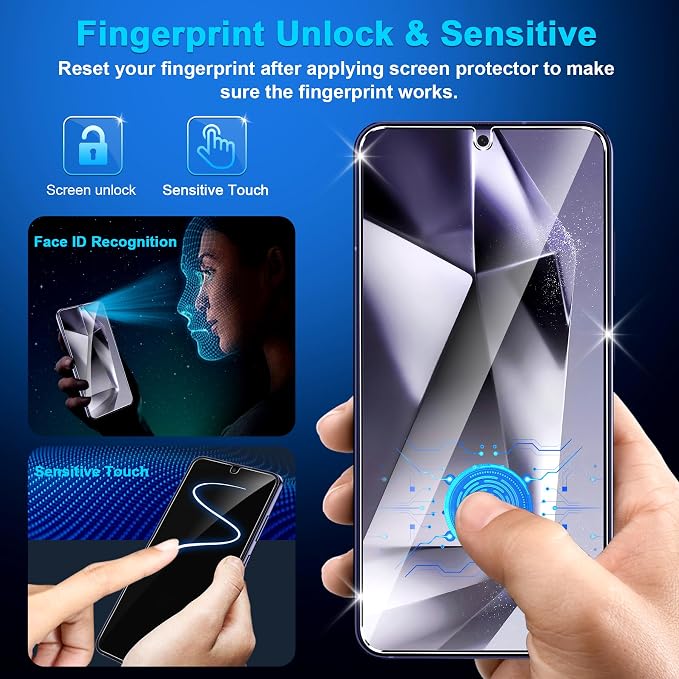 firtstnow 3 Pack for Samsung Galaxy S24 Plus Screen Protector Tempered Glass +