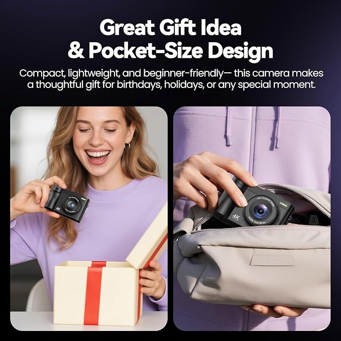 Digital Camera 4K for Photography Vlogging: 50MP Cameras for Video