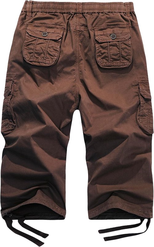 FOURSTEEDS Women's Mid Rise Capri Hiking Shorts - Comfortable Multi-Pocket Design, Elastic Waist