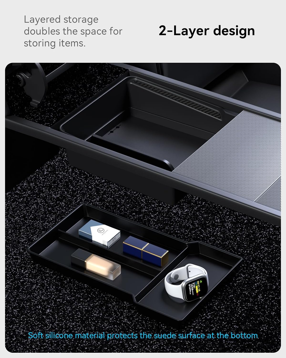 for 2026 Tesla Model 3 Highland Center Console Organizer Tray 4 PCS