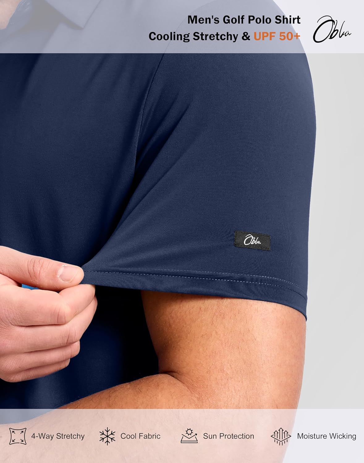 Obla Men's Golf Shirt - Short Sleeve Dry Fit Moisture-Wicking Polo | Athletic Casual Wear