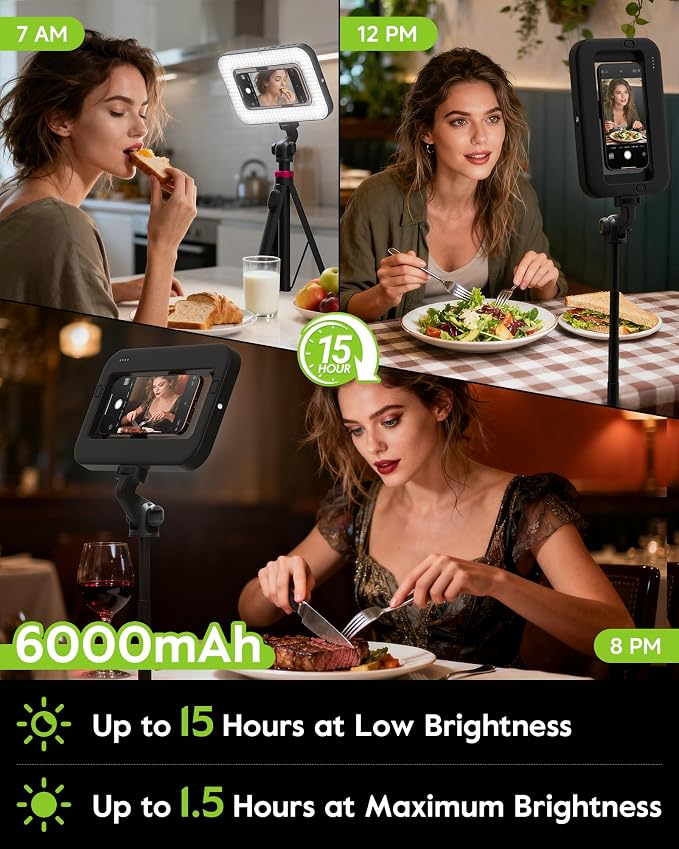 Tripod for iPhone with Light, Portable 15W Ring Light with Stand and Phone