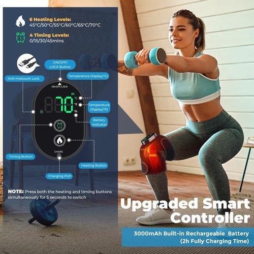 NORTHERN BROTHERS Knee Heating Pad to Keep Knee Warmers, Warm Heated Knee for Pain Relief, Portable Heated Knee Brace for Shoulder or Elbow