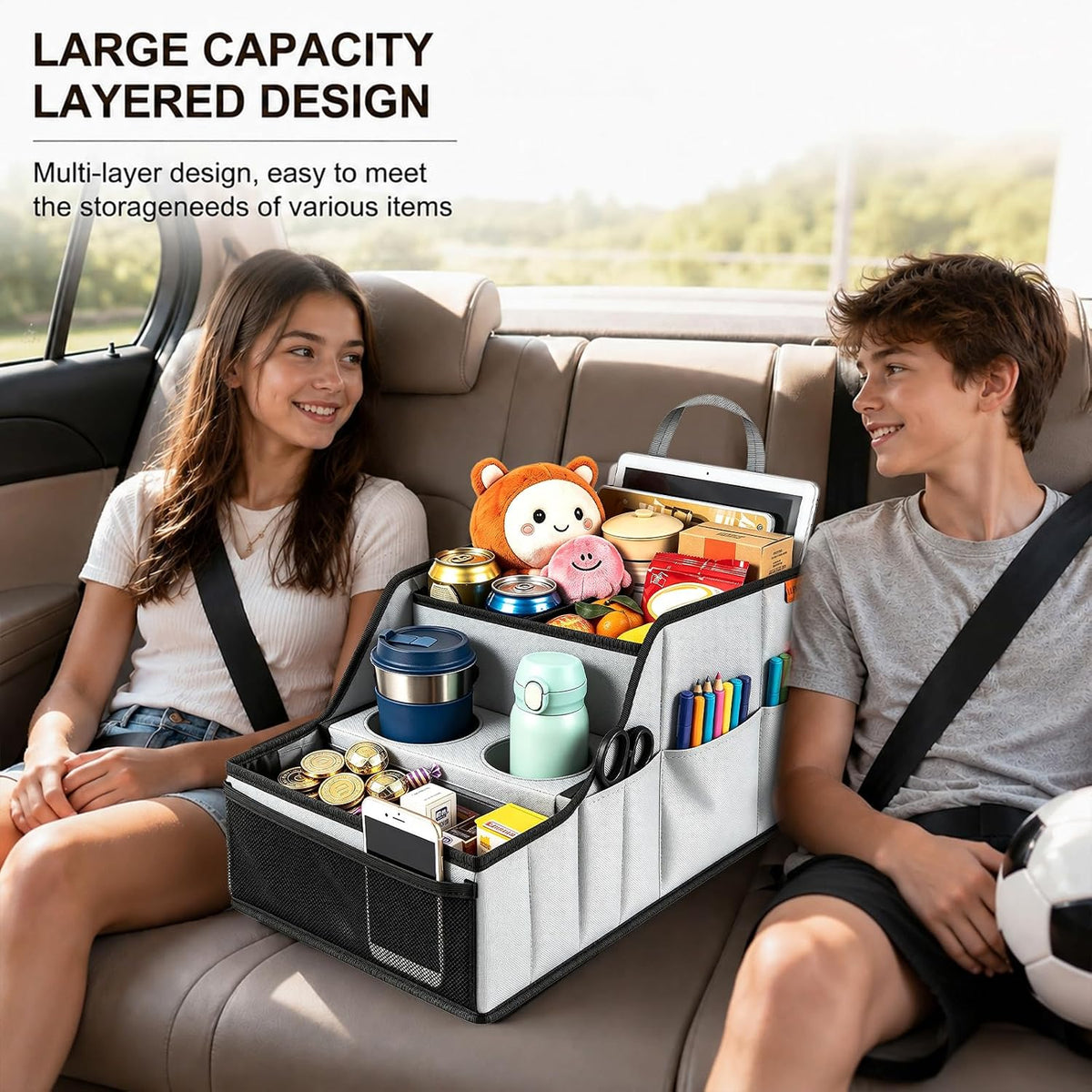 Car Seat Organizer Back Front Captains Seats Storage Travel
