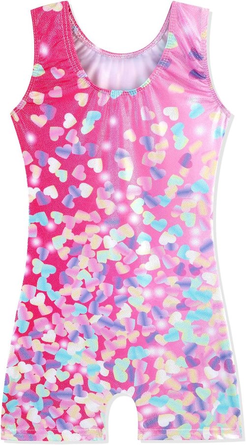 HOZIY Gymnastics Leotards - Sparkle Unicorn & Leopard Biketard for Toddlers & Kids