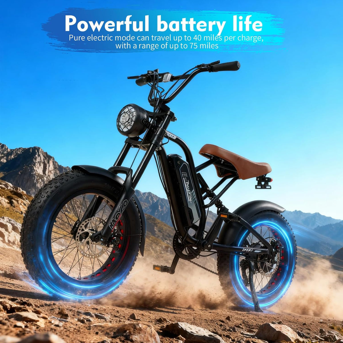 Skiennix Electric Bike - 1500W Peak Motor with 48V/20AH Battery | 20" Fat Tire for All Terrain Riding