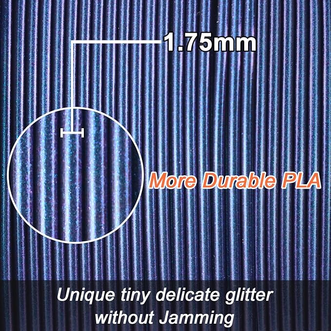 LOVOON 3D PLA Filament 1.75mm, Burnt Titanium 3D Printer Filament Sparkle
