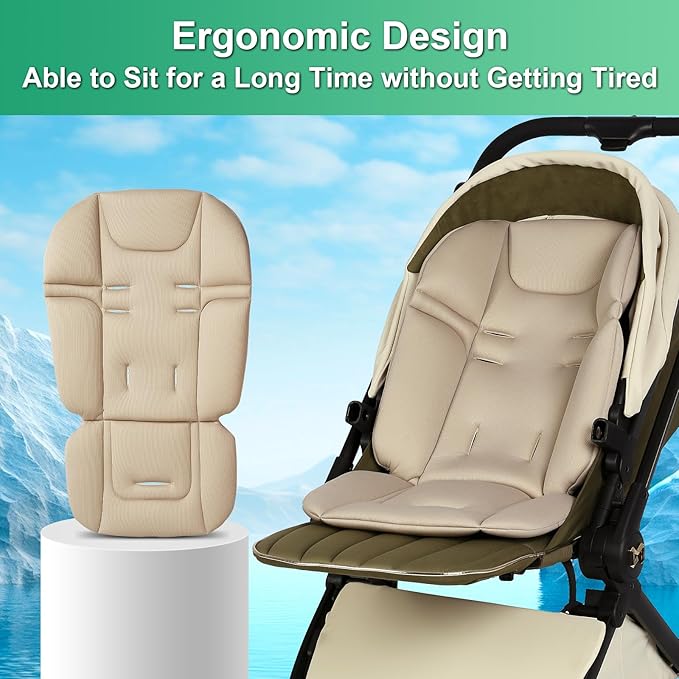 Baby Stroller Seat Liner for Most Stroller Models, Breathable Fabric Stroller Seat Liner Insert, Ensure Comfort and Support on The Go, Stroller Accessories for Toddler Aged 0-5 Years Old