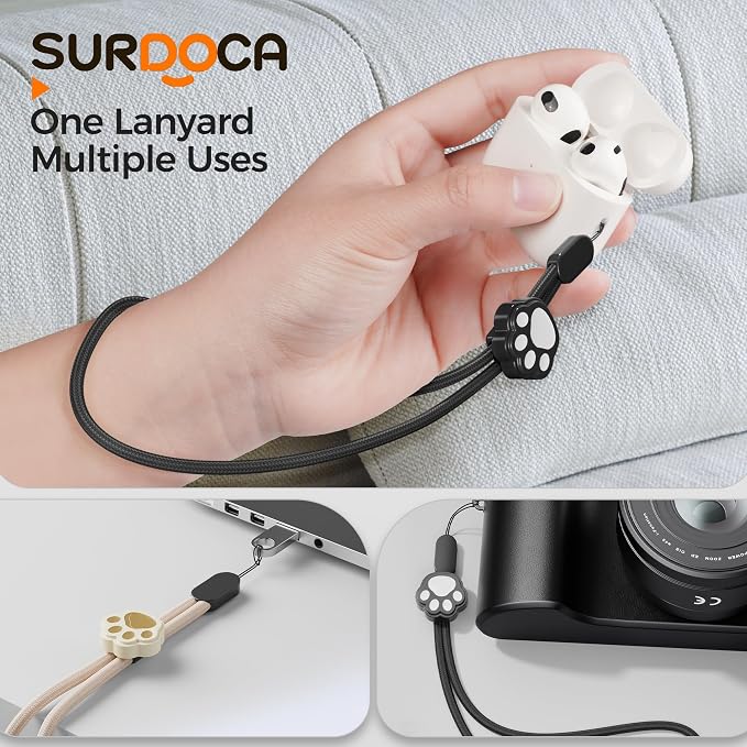 SURDOCA Adjustable Phone Lanyard, Camera Wrist Strap, Nylon Wrist Lanyard