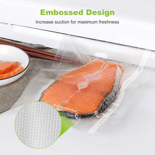 Bonsenkitchen Vacuum Sealer Bags - Heavy Duty 8" x 50' Rolls, BPA-Free for Food Storage & Sous Vide Cooking