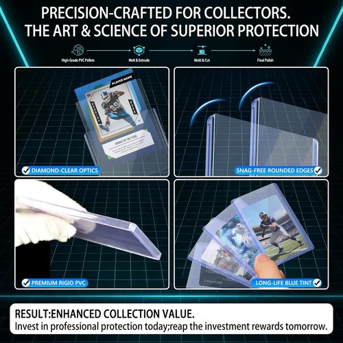 DEDC Toploaders & Soft Penny Sleeves Bundle - Rigid Card Protectors for TCG/CCG, Baseball & Photocards