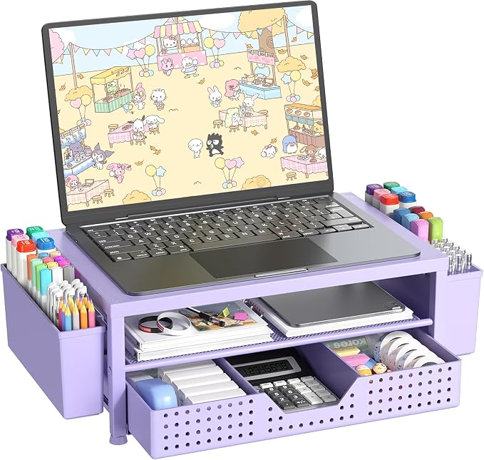 OPNICE Laptop Stand for Desk Organizer, Computer Monitor Stand Riser