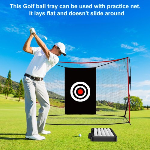 Asyxstar Golf Ball Tray Durability and Stability for Indoor and Outdoor Training Organize up to 53 Golf Balls
