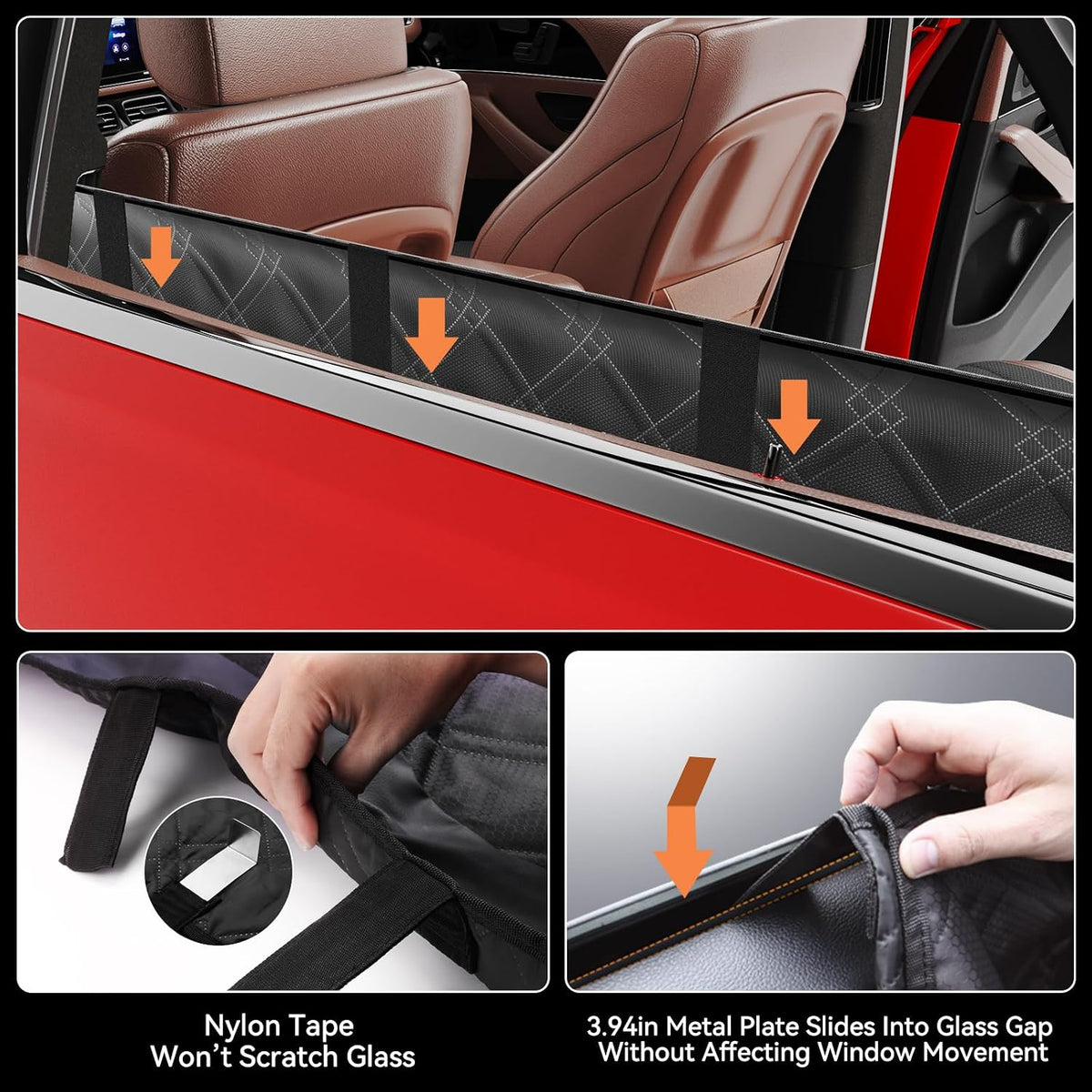 Surfcabin Dog Car Seat Cover for Back Seat with Door Protection,Hard Bottom